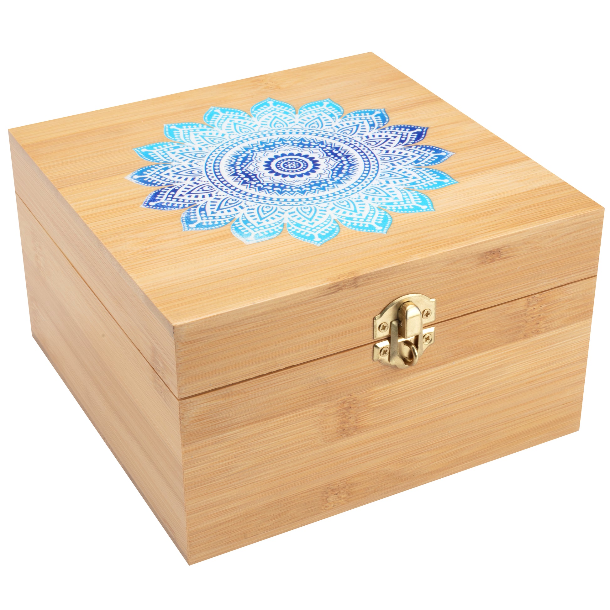 Blue Mandala - Premium Bamboo Stash Box with Metal Padlock and Keys - –  Stash House Supply Co